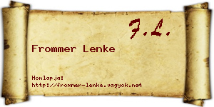 Frommer Lenke névjegykártya